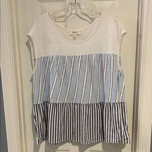 ⚜️ Style & Co. Blue and White Striped Blouse